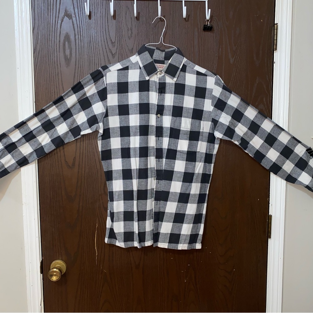 Black and White Checkered Button-Up Shirt